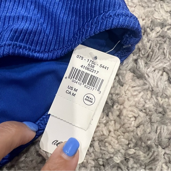 NWT Aerie Shine Rib Crossover High Waisted Bikini Bottom full coverage sz medium - Picture 7 of 9